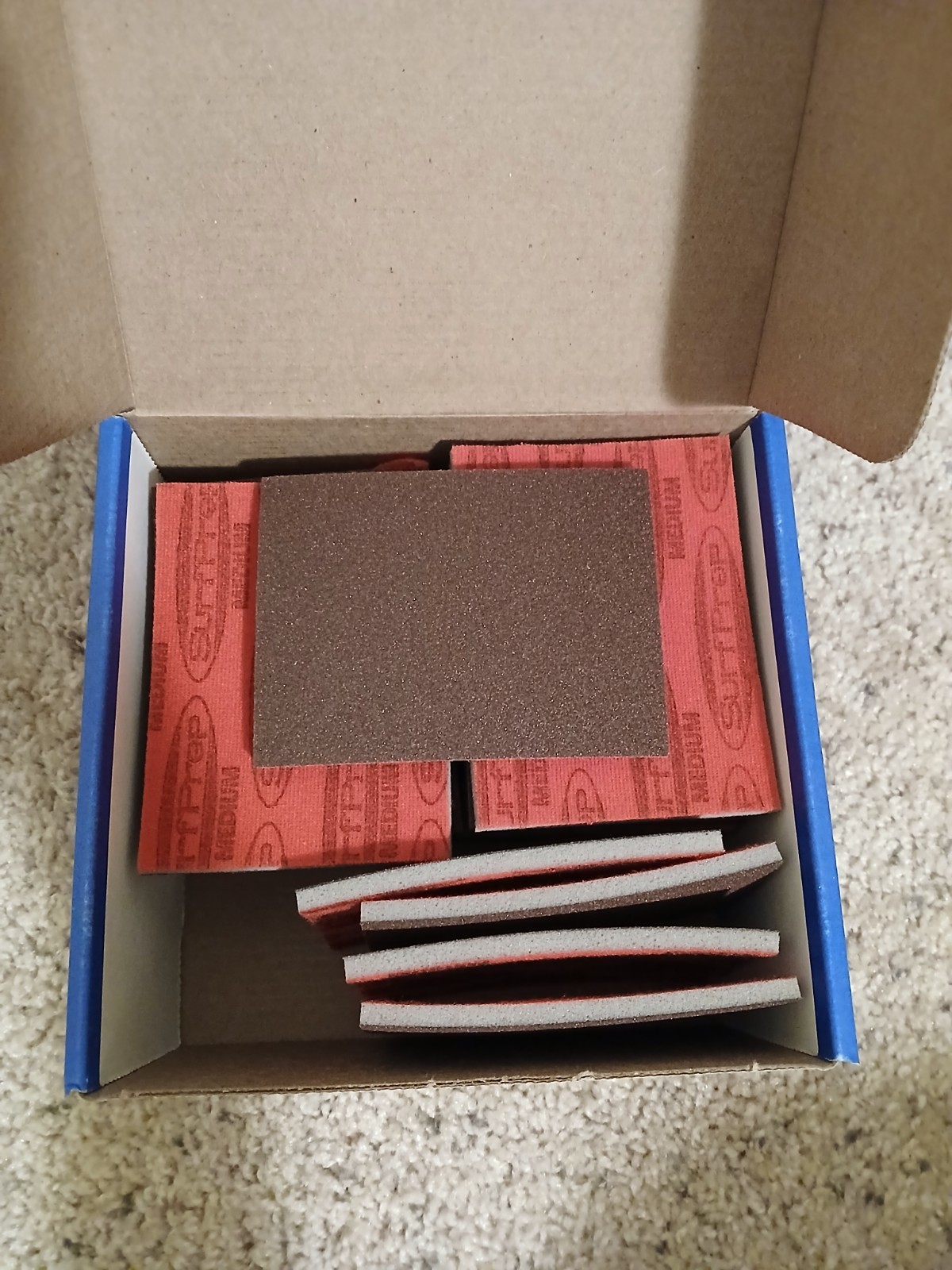 Surfprep SPRF5R060 – Premium Red Foam Backed Sanding Squares – 8 Boxes (200)