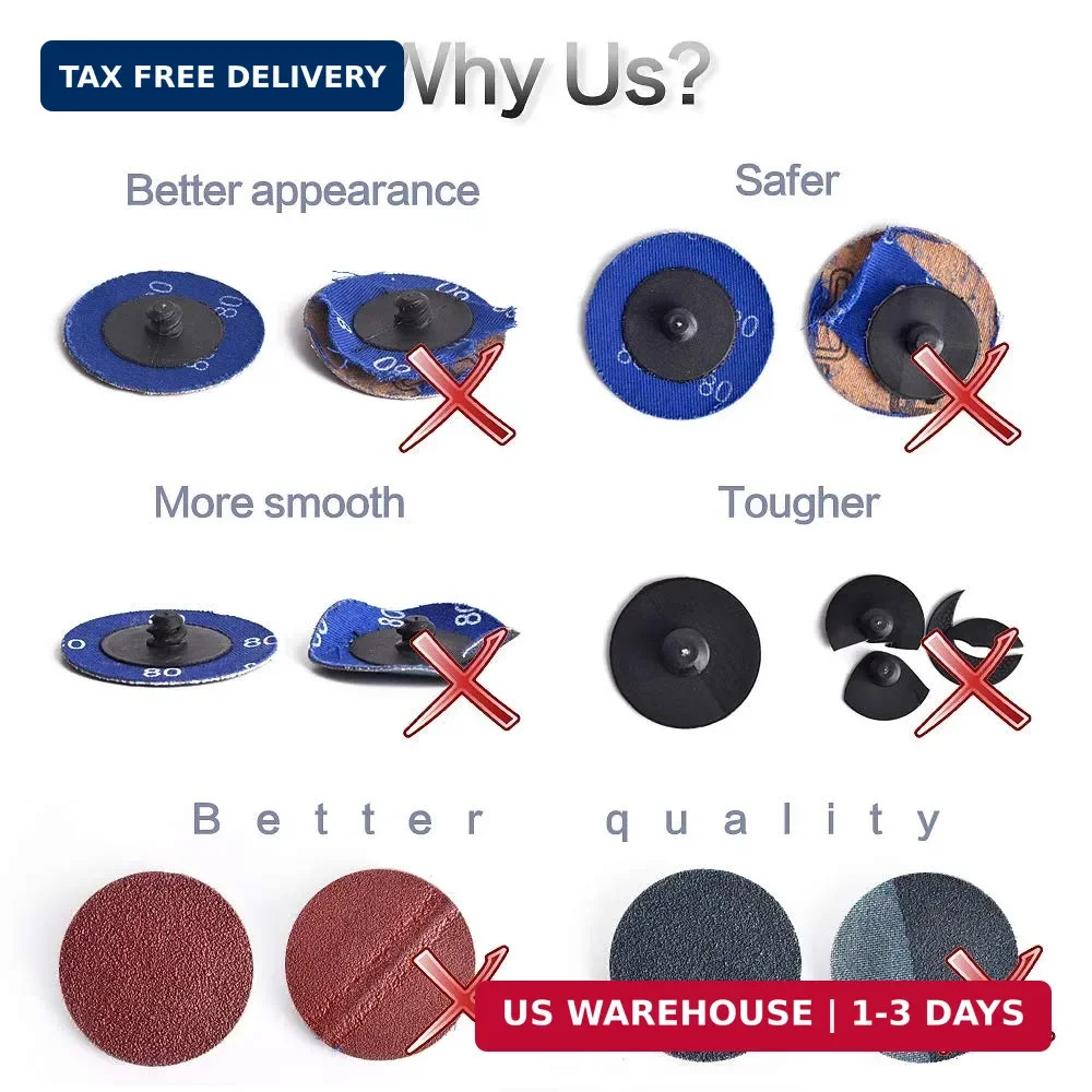 Miroku 50Pcs P36 2-inch Quick Change Discs Set, Zirconia Sanding Discs with 1/4″