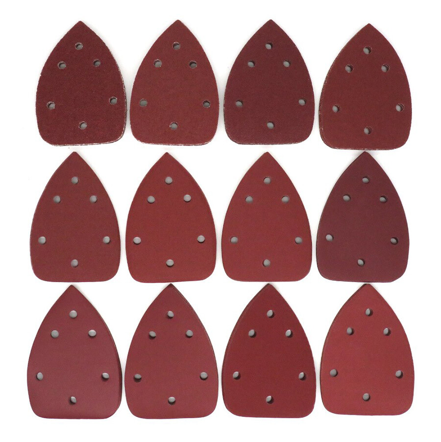 140x140x98mm 6 Hole Red Triangle Sanding Discs Hook & Loop Sandpaper 40# – 1000#