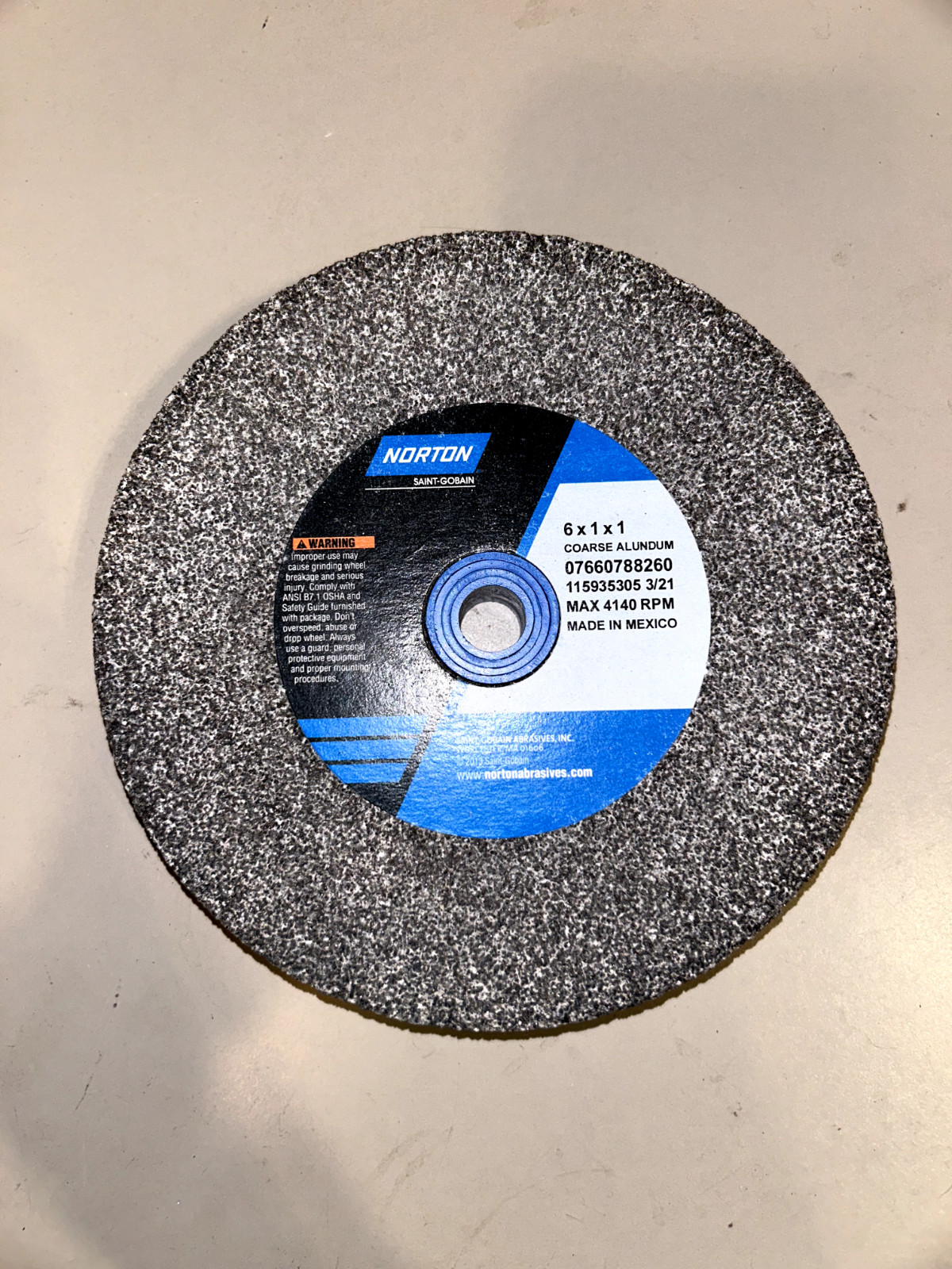 Norton Saint-Gobain 6x1x1 Grinding Wheel General Purpose 36 Grit