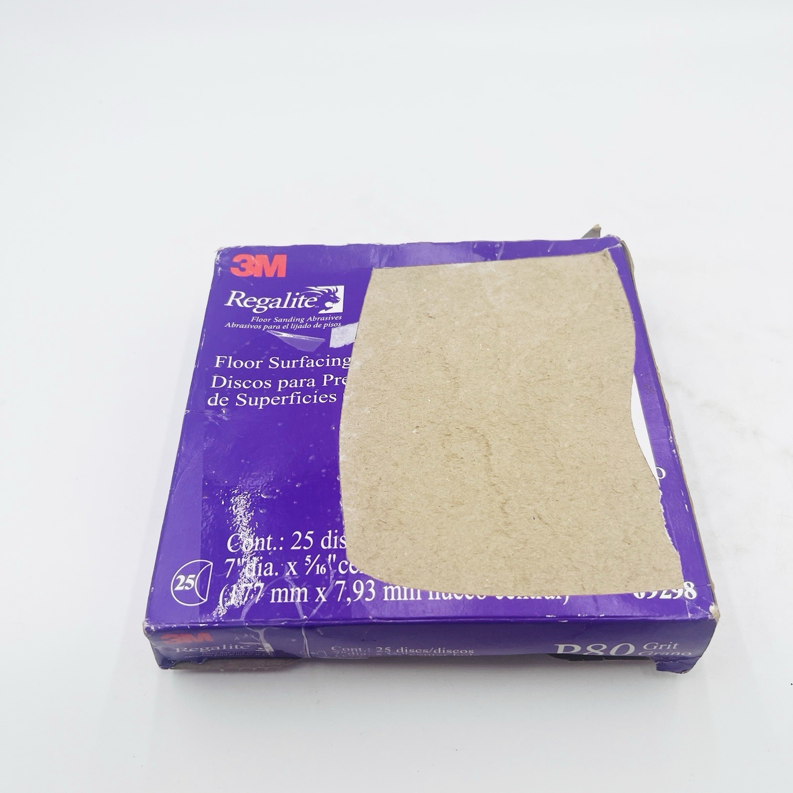 3M Regalite Floor Surfacing Discs, P80 Grit, 25 Discs, 7″ dia. x 5/16″ (09298)FS
