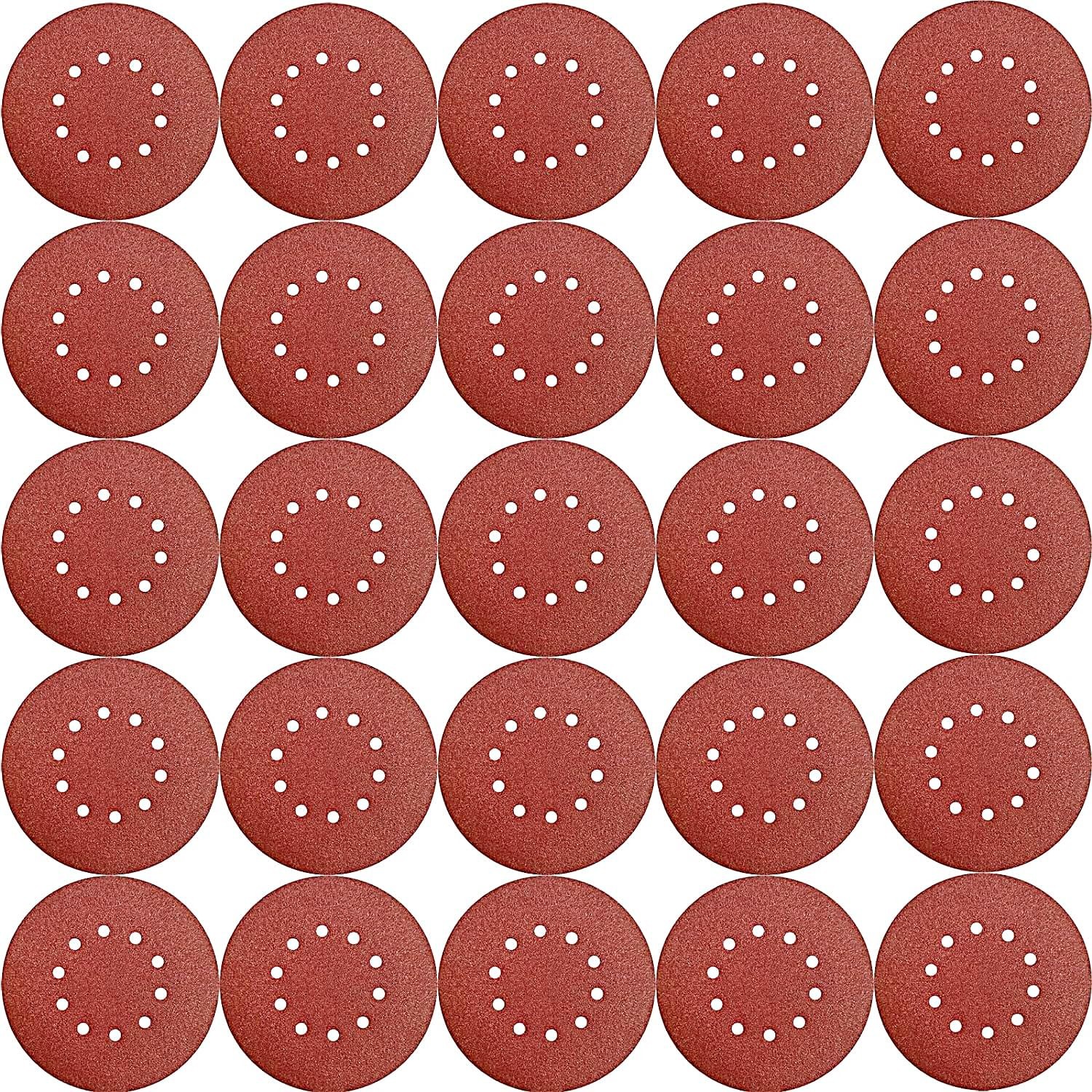 50 Pack 9-Inch 10 Hole 40 Grit Hook-and-Loop Drywall Sandpaper – Aluminum Oxi…