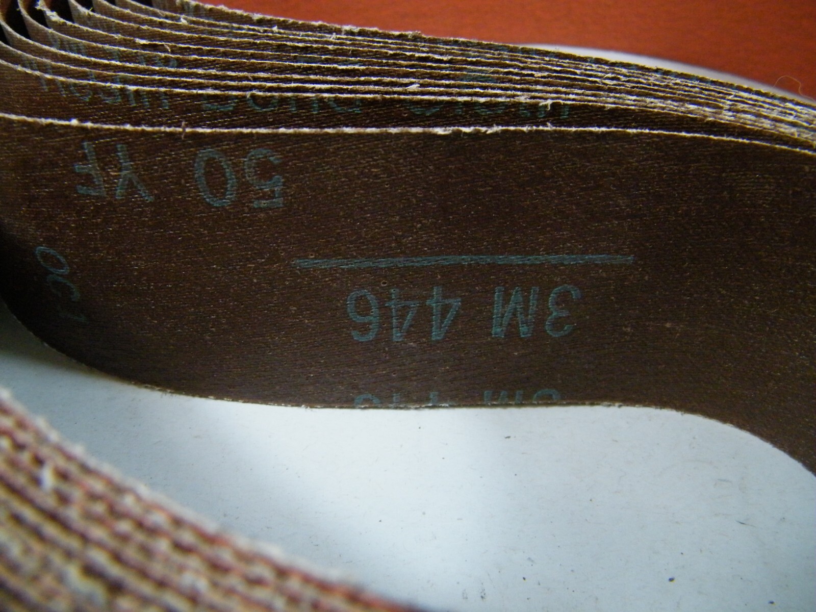 (10) 3M 446 50 YF SANDING BELTS RESIN BOND CLOTH 2 1/4″ X 130″