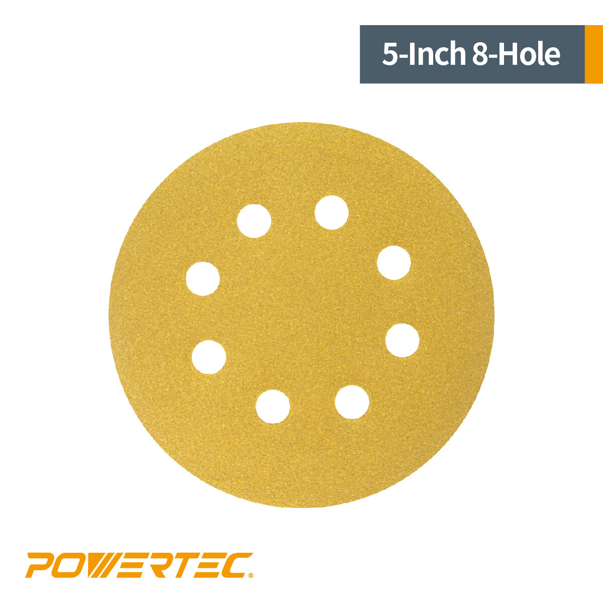 POWERTEC Hook&Loop 8 Hole Sanding Discs 5″ Assorted Orbital Sander Round Paper