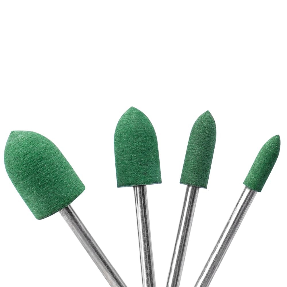 Eyech 39 Pcs Rubber Polishing Drill Bits,Green Buffer 3mm / 0.12 inch, Green