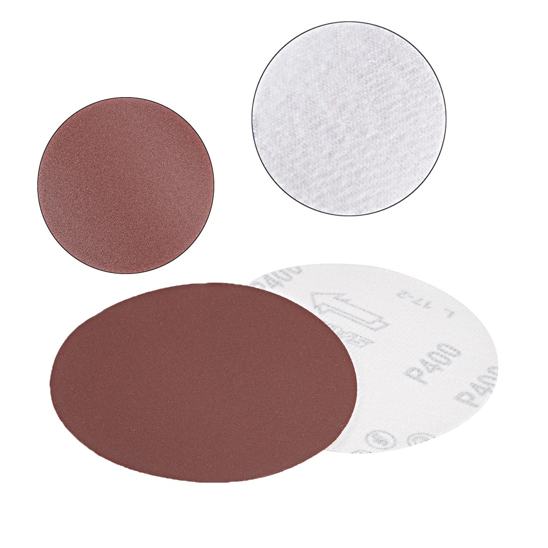 50pcs 5 Inch Sandpaper Hook and Loop Sanding Disc 400 Grits Flocking