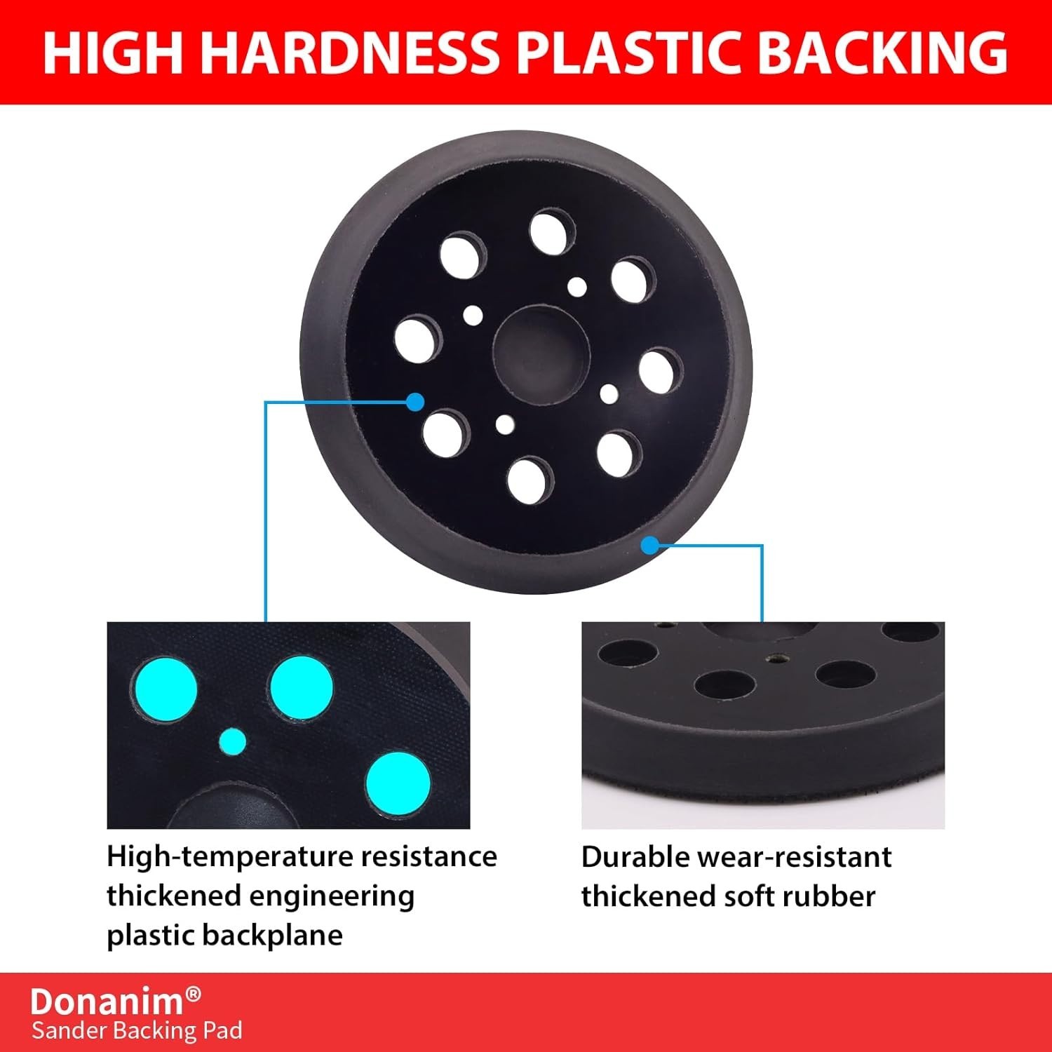 2 Pack Sander Pad Compatible with Craftsman, 5 Inch 8 Holes Hook and Loop Orb…