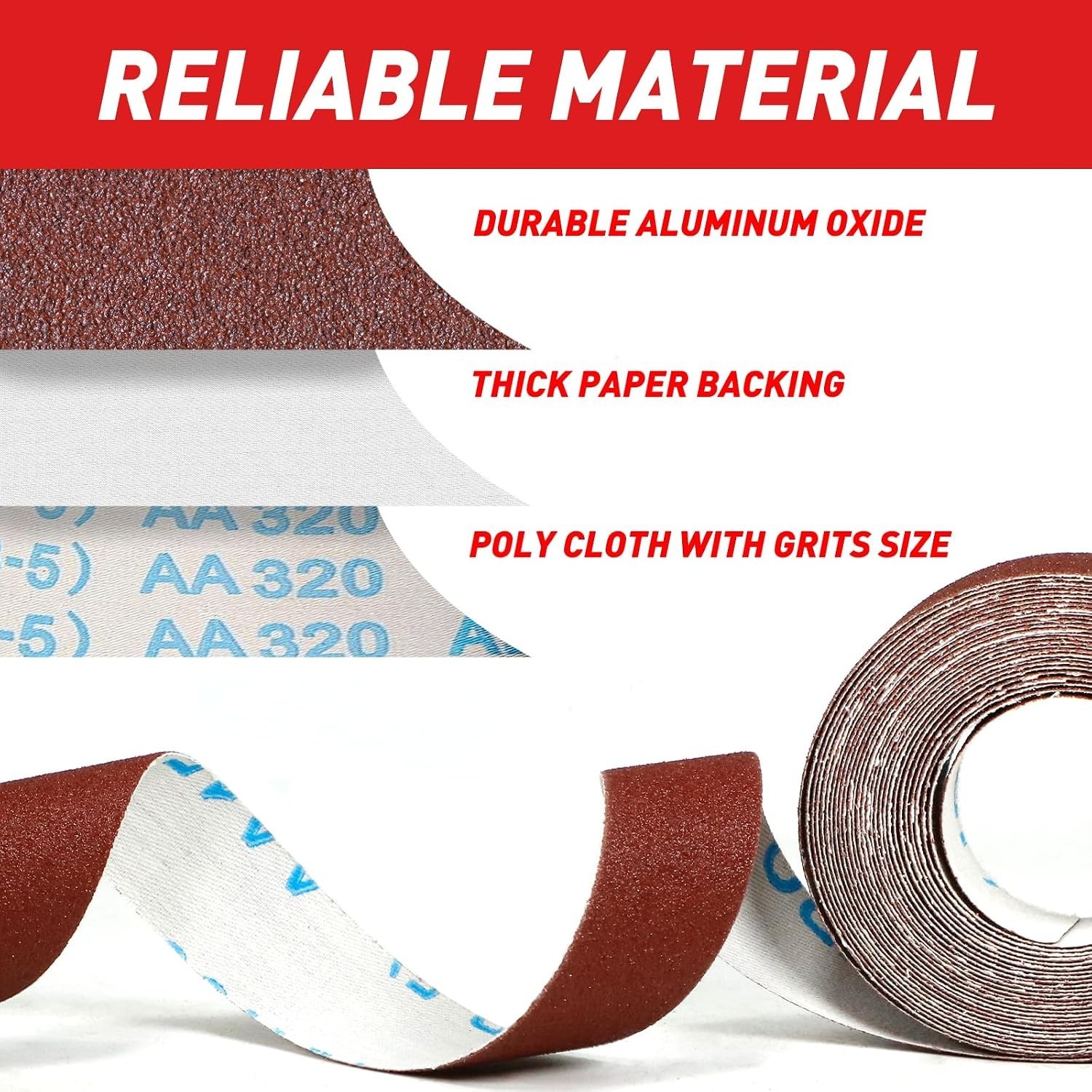 Emery Cloth Roll Set – 6 Grits for Metal, Wood & Plastic Finishing