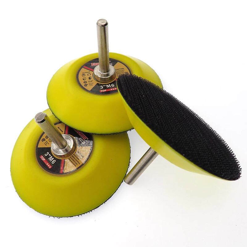3” 75mm Hook&Loop Backing Pad Sanding Polishing Discs w/ 3/6mm Drill Attachment