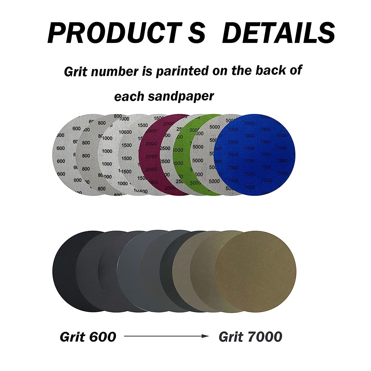 2000 Grit Wet Dry Sandpaper Discs 6 Inch 25 PCS for Auto Polishing and Scratches