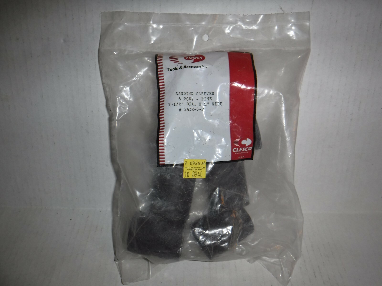 Clesco Sanding Sleeves 1.5″ x 2″ Wide 6 Pieces Fine #2432-6-F