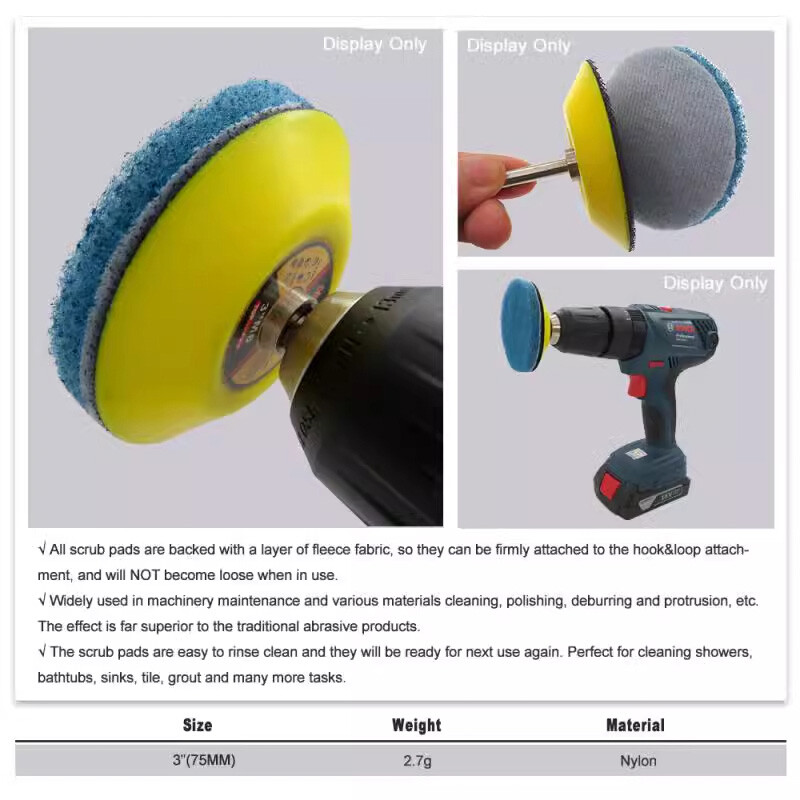 3″ 75mm Hook & Loop Scouring Pads Flocking Sanding Discs 240-3000 Grit Polishing