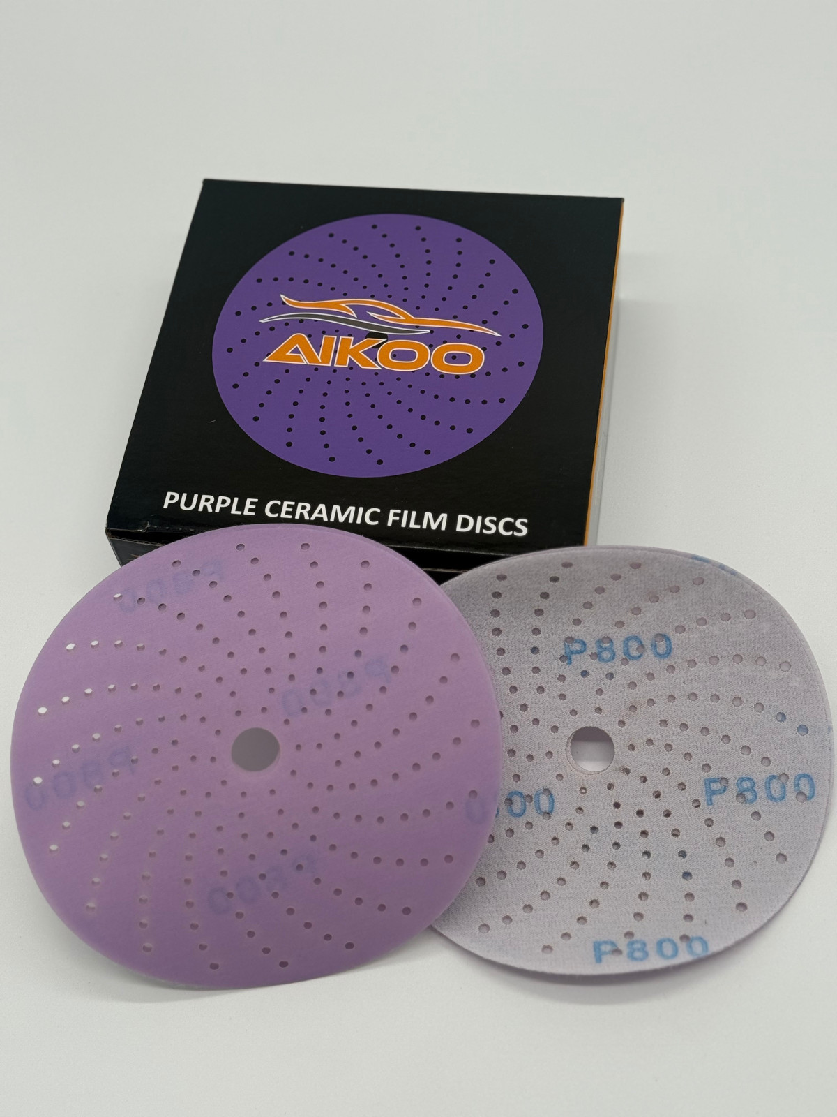 AIKOO 6″ Hook & Loop Ceramic Multi-hole Sanding Discs Orbital DA Sanders Paper