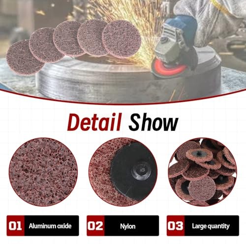 50Pcs 2 Inch Maroon Quick Change Surface Prep Conditioning Discs, 2 inches