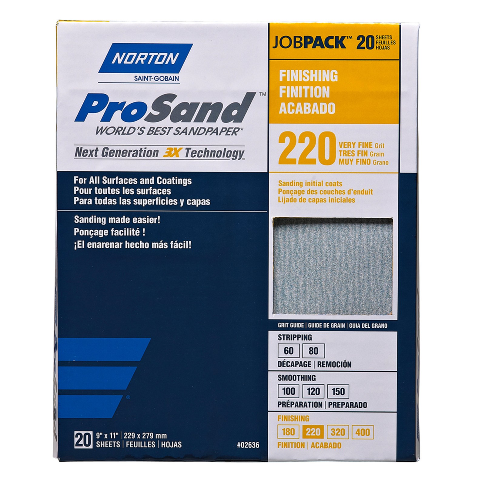 Norton ProSand 9″ x 11″ Sanding Sheets 220G 20pack