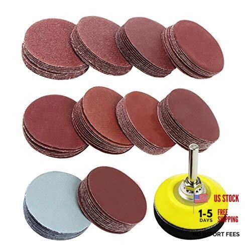 100pcs 2 Inch Drill Sander Attachment with Backer Plate 1/4″ Shank Sanding
