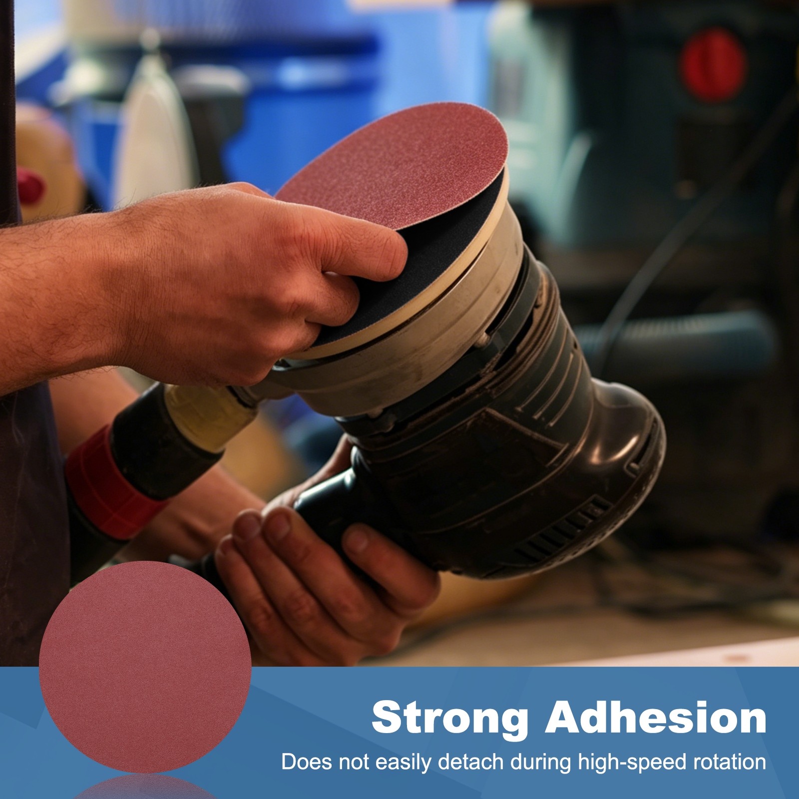 5 Pack 9 Inch Red PSA Sanding Discs 150 Grit Self-Adhesive Back Sandpaper