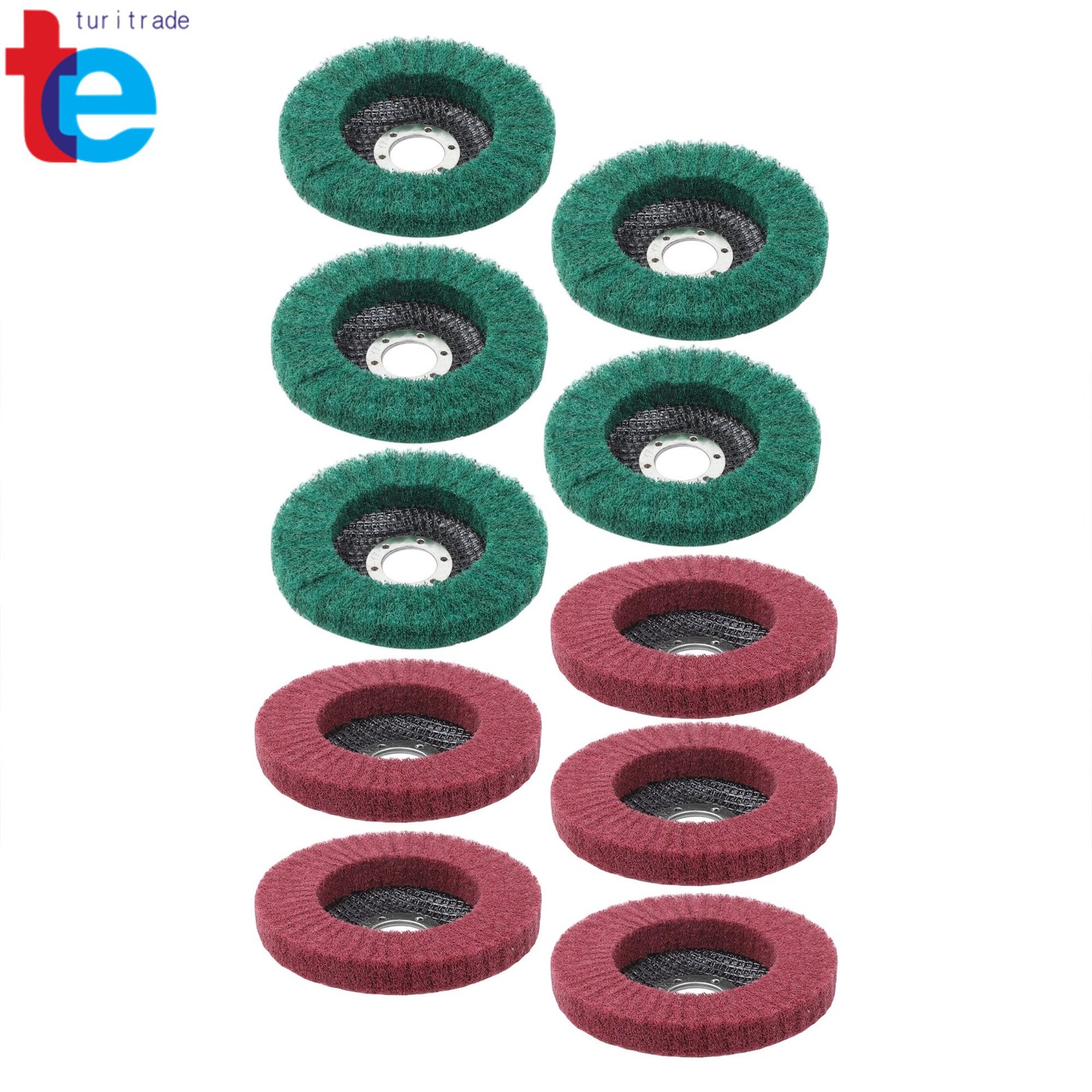 10 Pcs 4-1/2″ Scour Flap Discs 180/320 Grit – Paint & Rust Remover for Metal
