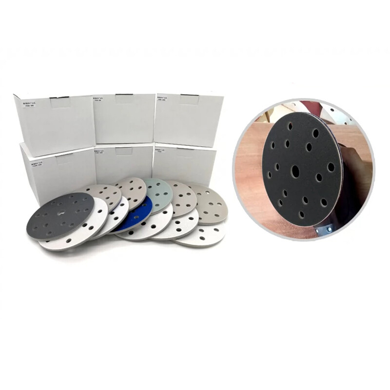 6″ 150mm 15 Hole Wet And Dry Sponge Sandpaper Foam Sanding Disc 300-3000 Grit