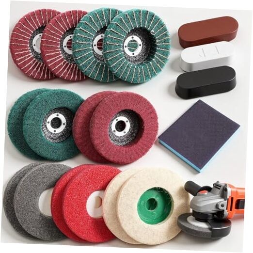 18 Pack 4 Inch Buffering Wheels Polishing Kit with Compound for Angle Grinder,