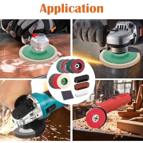18 Pack 4 Inch Buffering Wheels Polishing Kit with Compound for Angle Grinder,