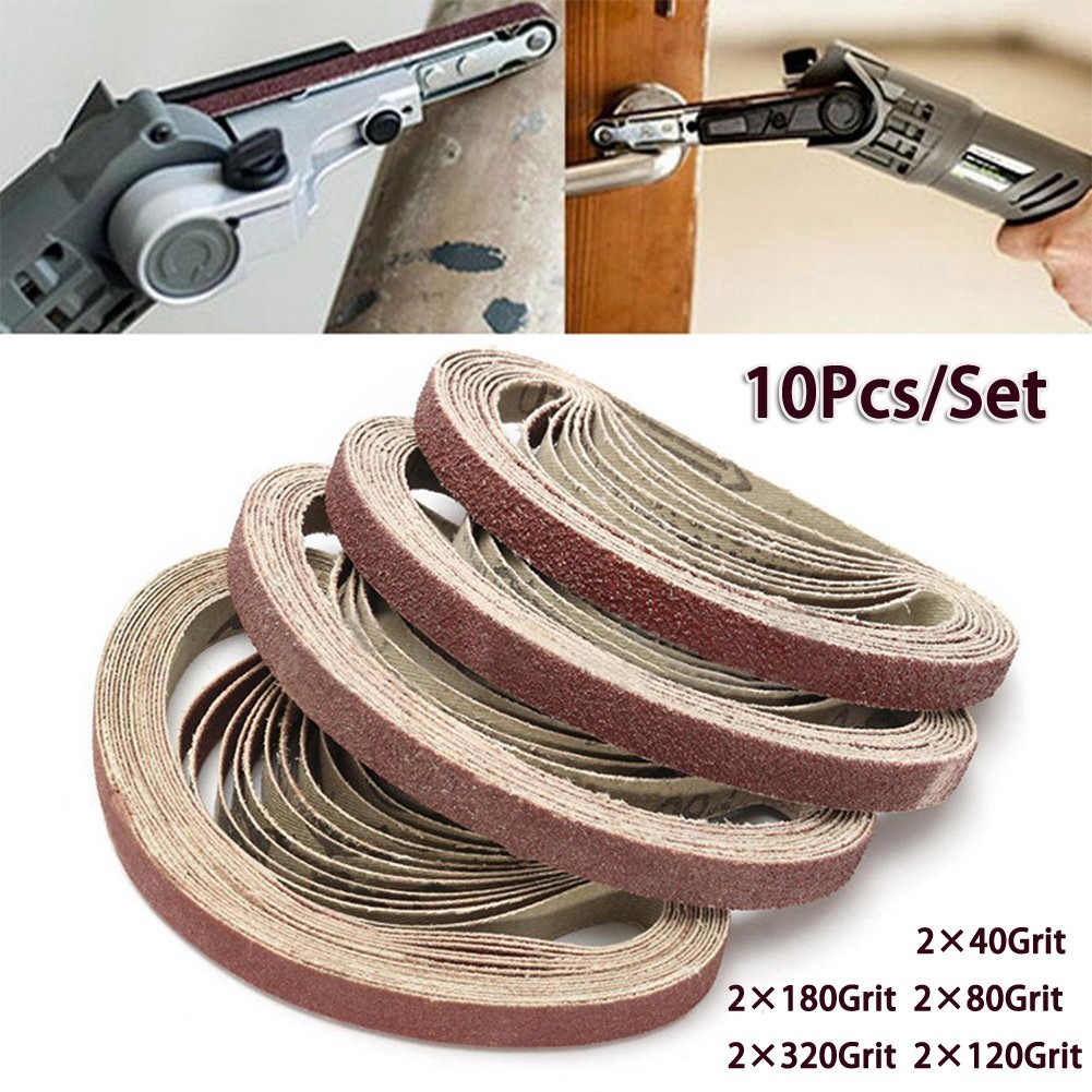 Sanding Belts 10Pcs/Set 13��457mm 40 80 120 180 320 Grit Abrasive Grinding