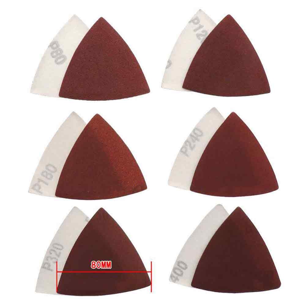 40-2000 Grit 80mm Triangular Sanding Paper Disc Pad For Oscillating Multi Tool