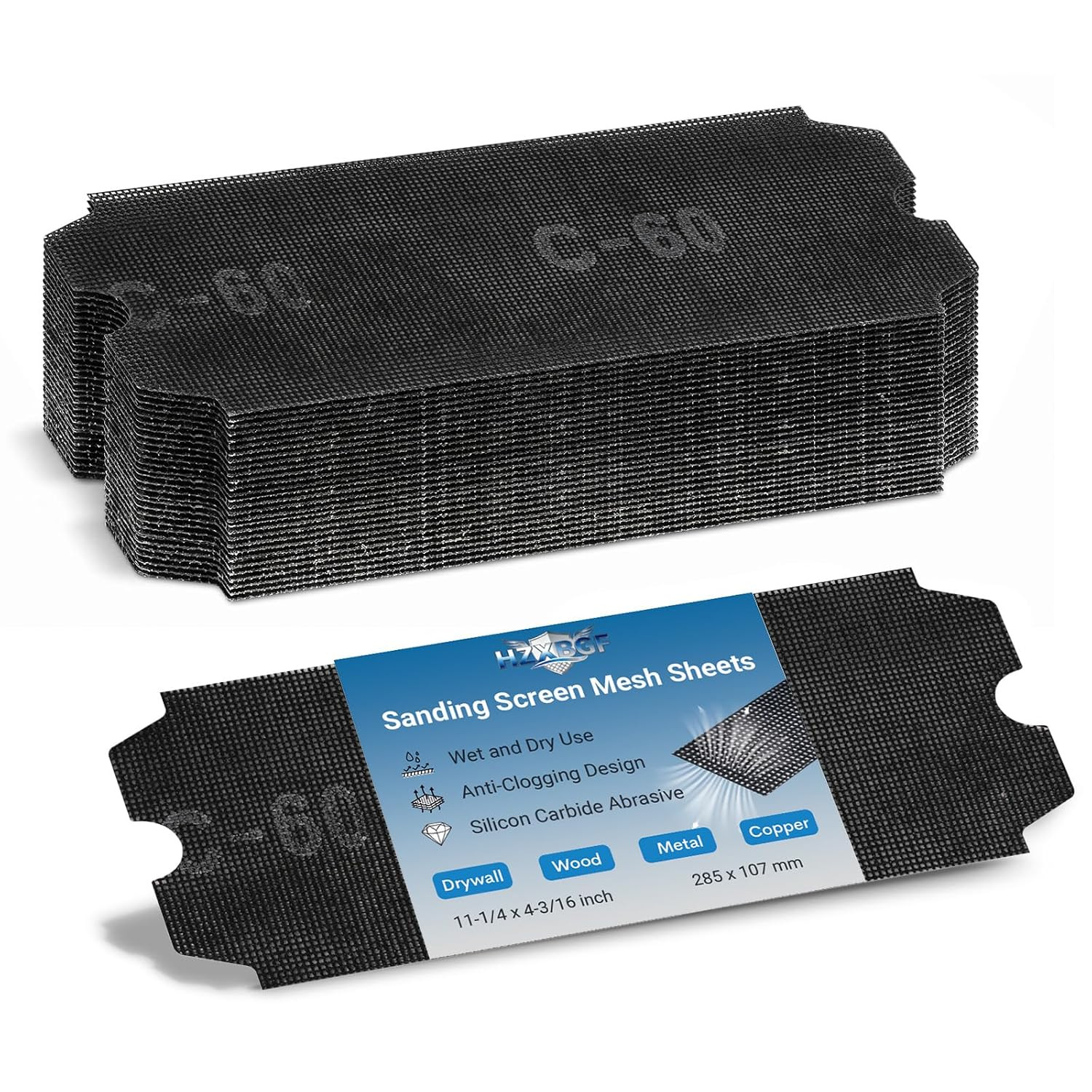 20Pcs 4-3/16″X11-1/4 Drywall Sanding Screen, 60-320 Grit Mesh Sandpaper | Silico