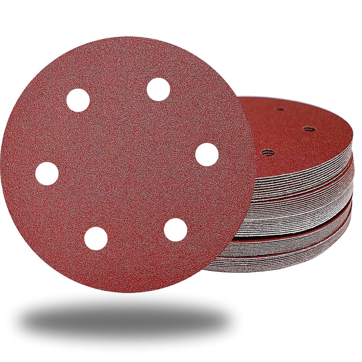 50 PCS 9 Inch 6 Hole 40 Grit Drywall Sanding Discs 9″ Hook & Loop Aluminum O…