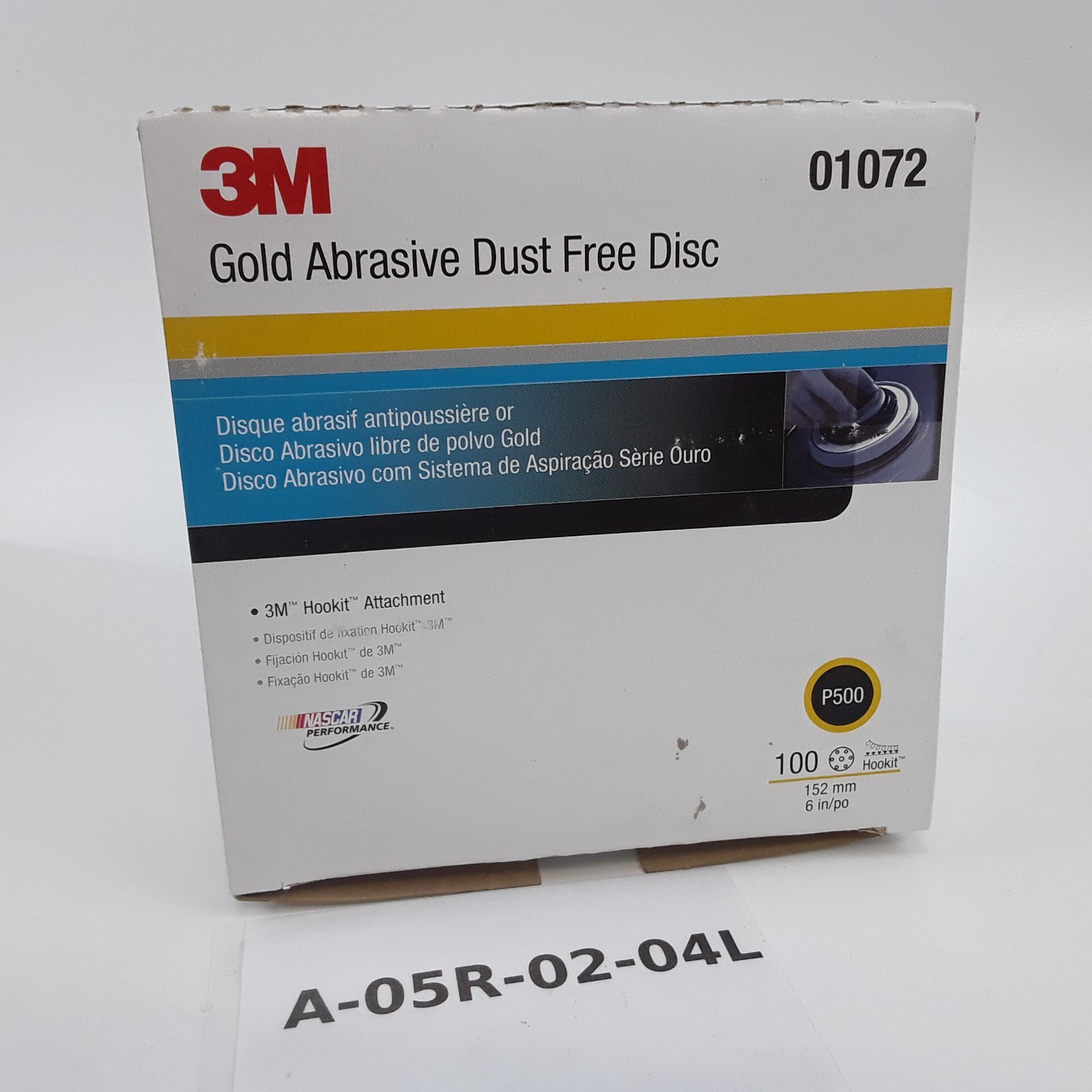 3M 01072 Gold Abrasive Dust Free Disc P500 Size 152mm 6in Heavy Duty Box of 100