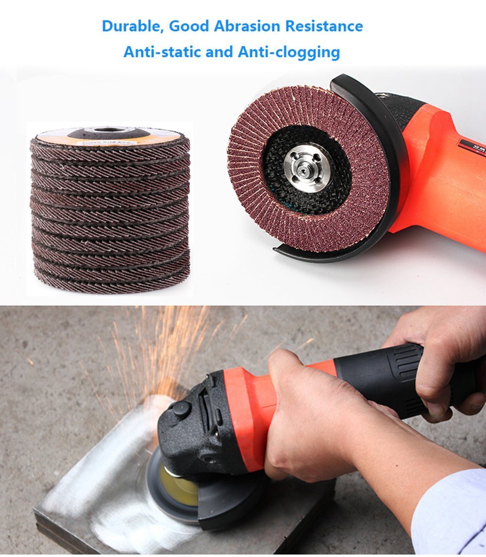 4-1/2″ 40 Grit Aluminum Flap Discs Sanding Grinding 4.5 7/8″ Angle Grinder Wheel