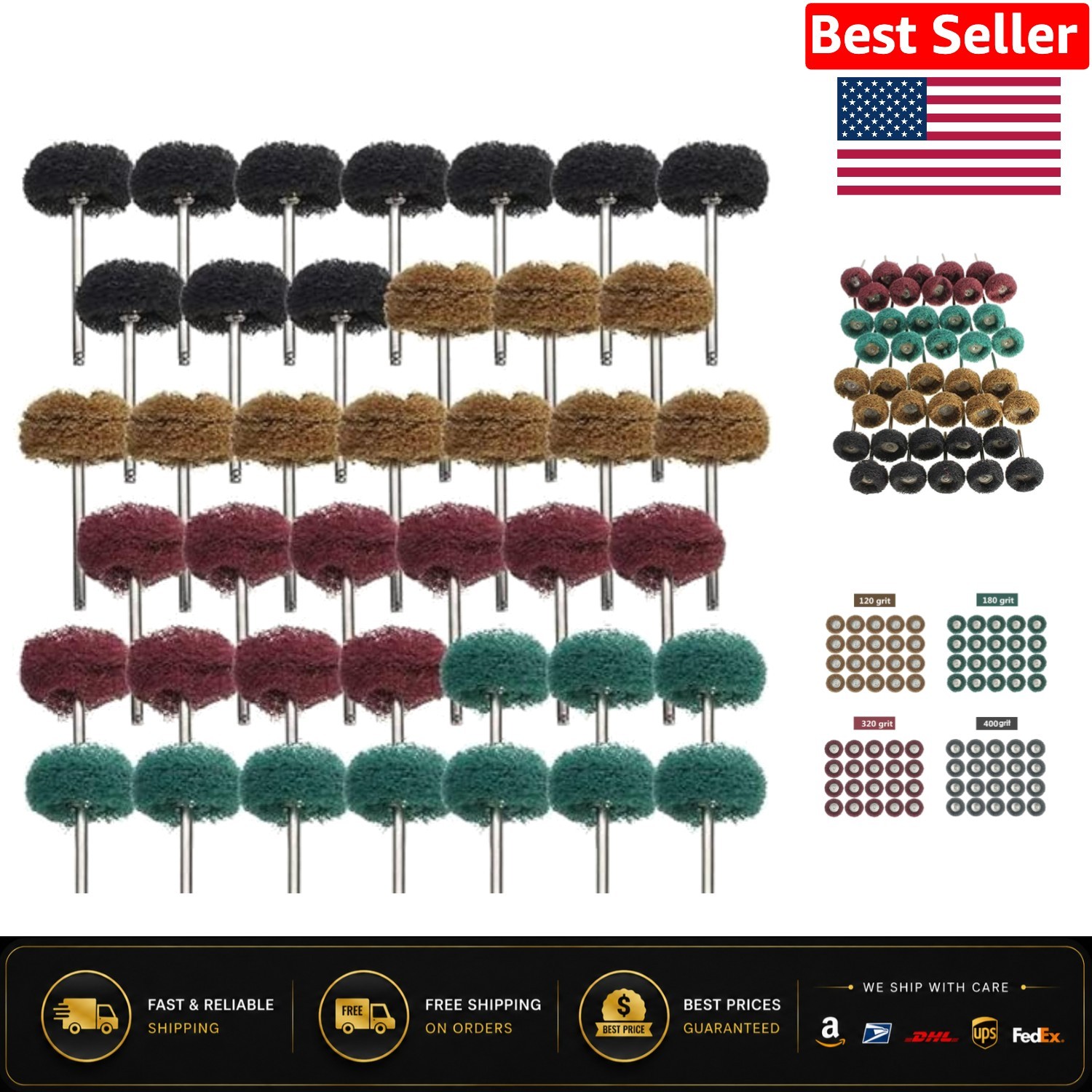 1 Inch Aluminum Oxide Buffing Wheels – 40 Pack for Metal & Jewelry Polishing