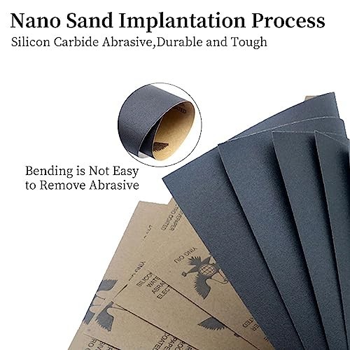 100PCS Assorted Grit Sandpaper 80-5000 for Wood, Metal, Automotive Polishing