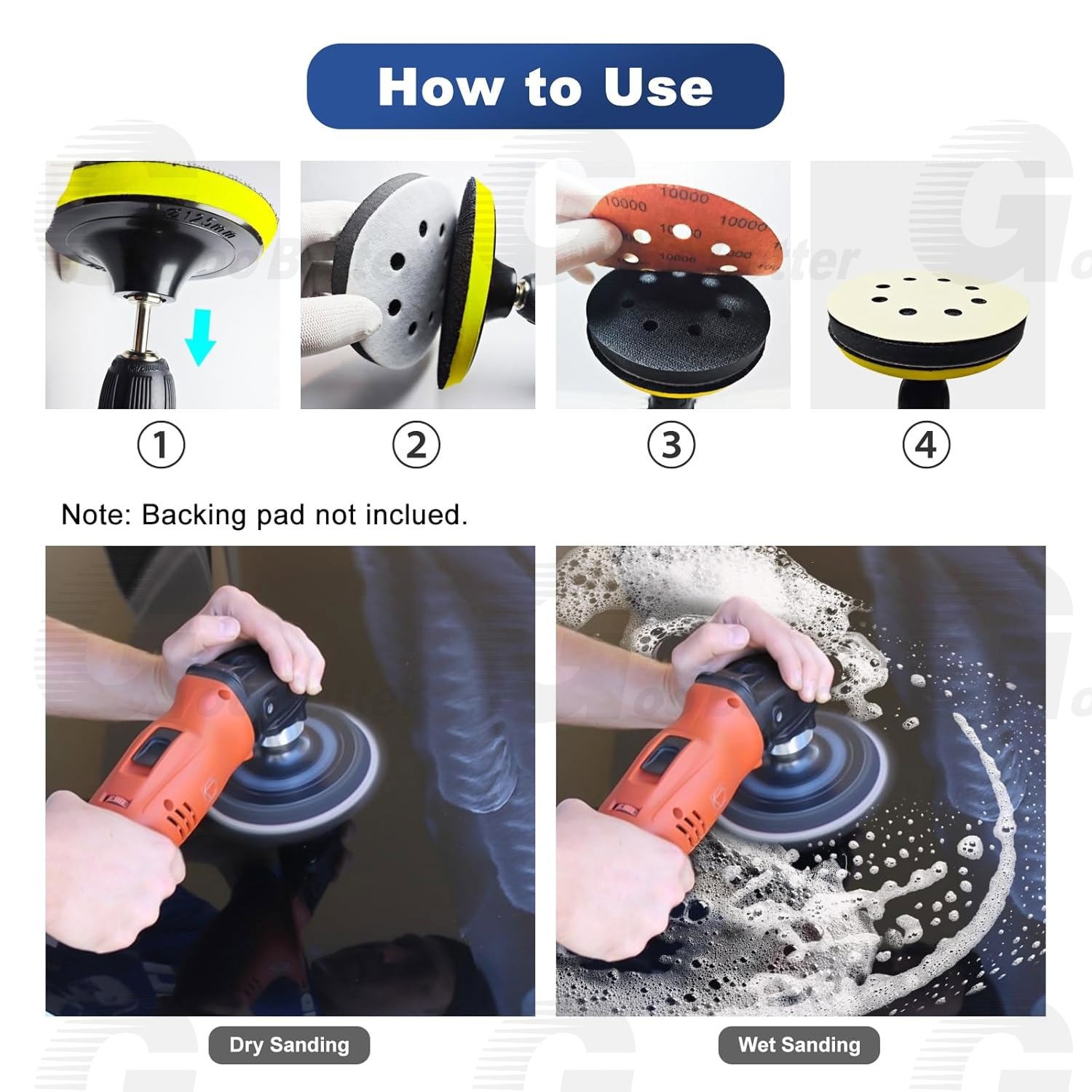 5in Sanding Discs 400-2000 Grit Wet Dry Sandpaper Hook Loop Orbital Sander Paper