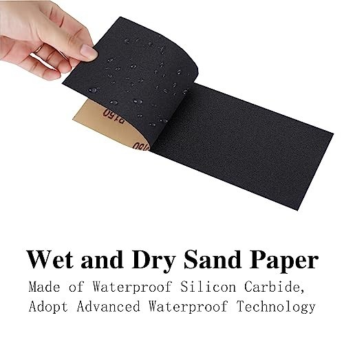 100PCS Assorted Grit Sandpaper 80-5000 for Wood, Metal, Automotive Polishing