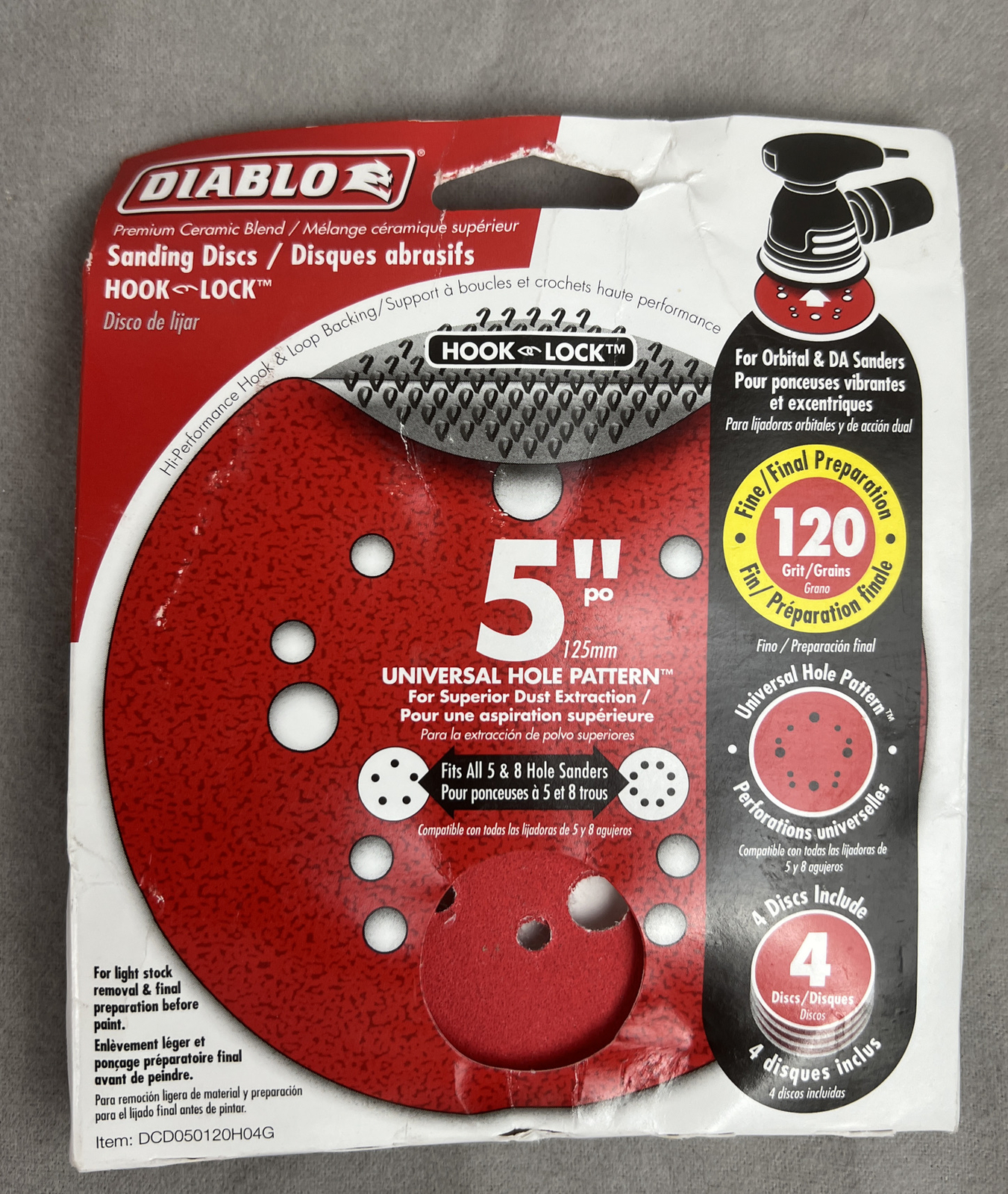 Diablo Sanding Discs 6” No Hole 80G Stick Fast 15pk & 5” 4pk 120G Universal