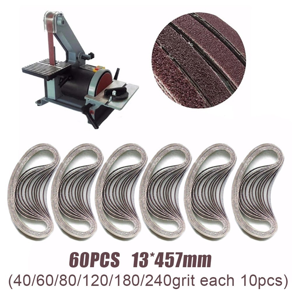 60pcs Abrasive Belts 40-240 Grits For Power Files Bd 280