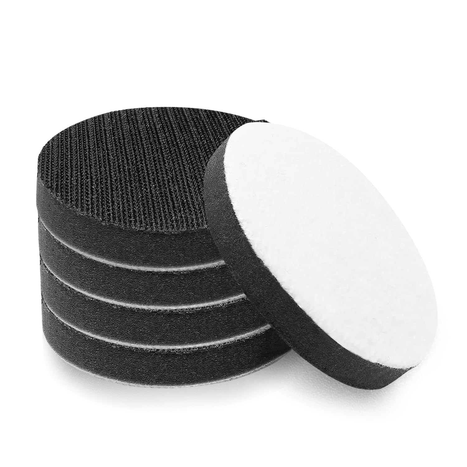 3 Inch (75mm) Hook and Loop Soft Foam Buffering Pad for 3″ Sanding Pad, 5 Pack