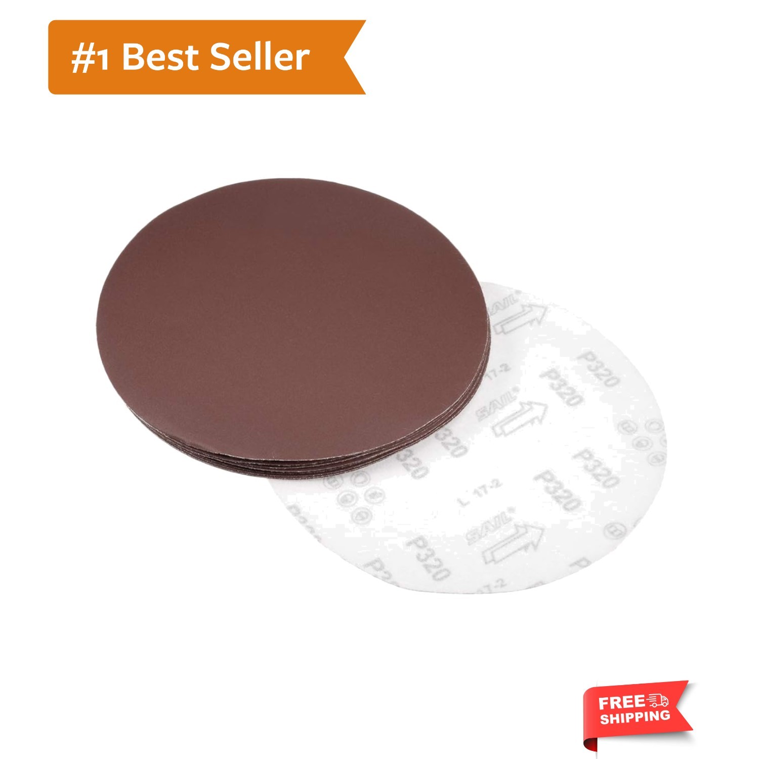 9 Inch Sanding Disc 320 Grits Flocking Sandpaper for Sander 10 Pcs