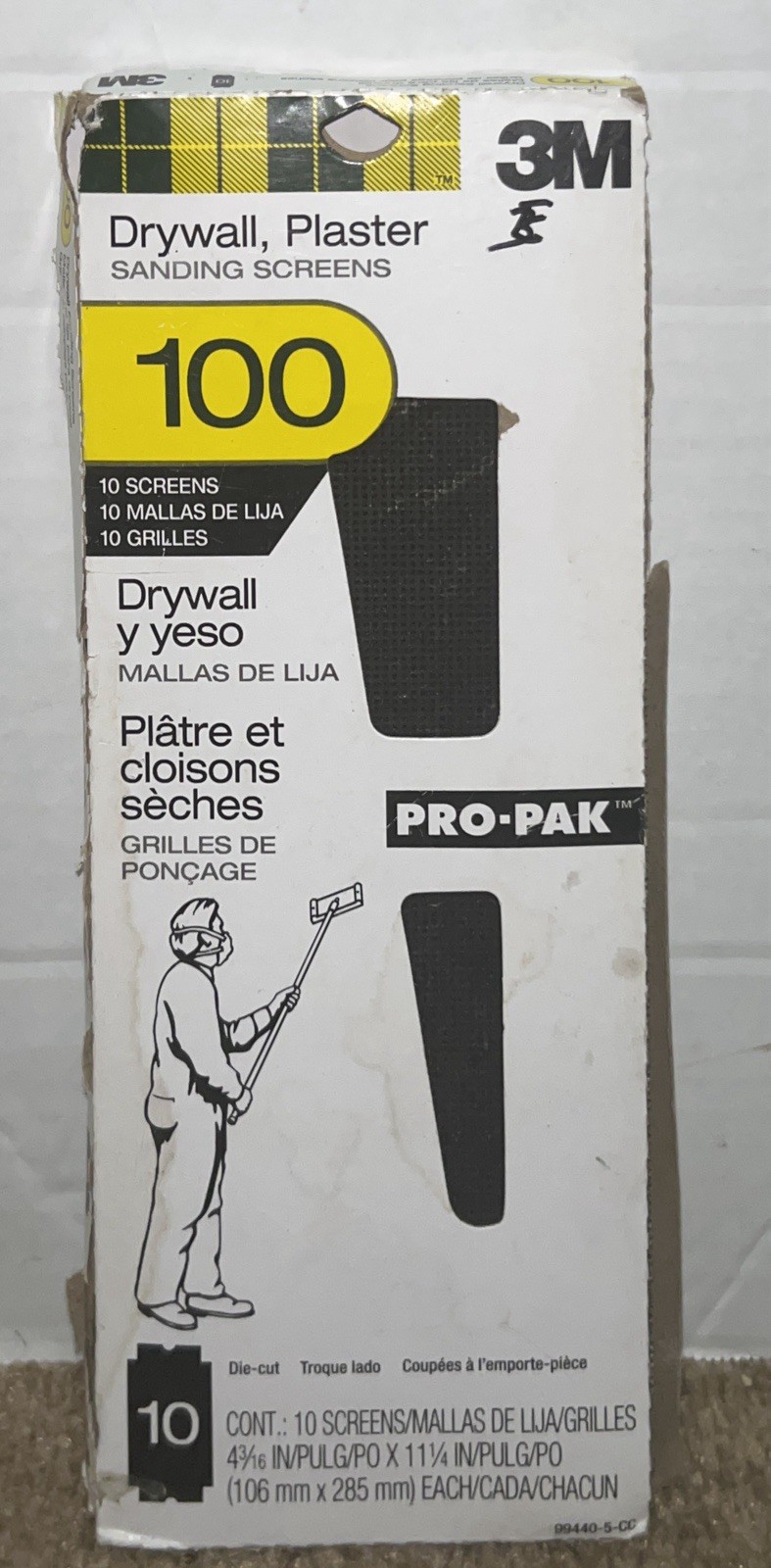 Drywall Plaster Sanding Screens 100 Grit 10 Screens 3M 99440