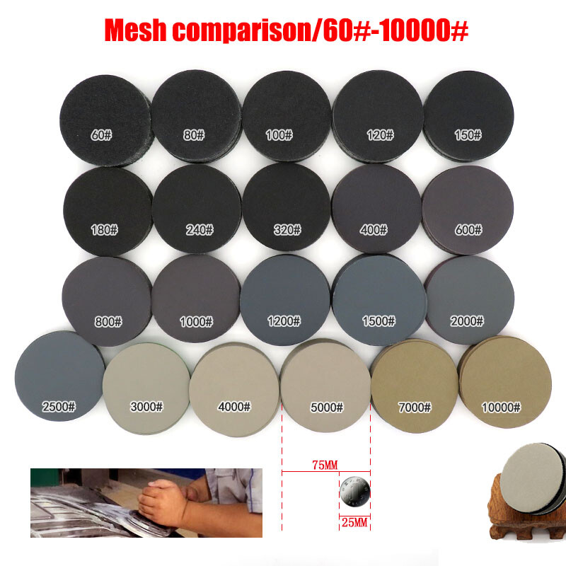 3″ Inch 75mm Wet And Dry Sandpaper Grit 60# ~10000# Hook&Loop Sanding Discs Pads