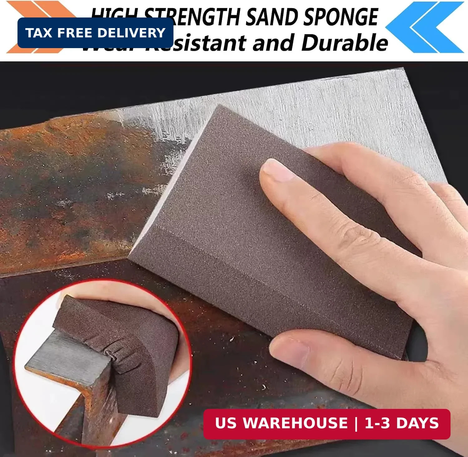 10-Pack Sanding Sponge, Five Grits Per Pack (60/80/120/180/220), Washable & Reus