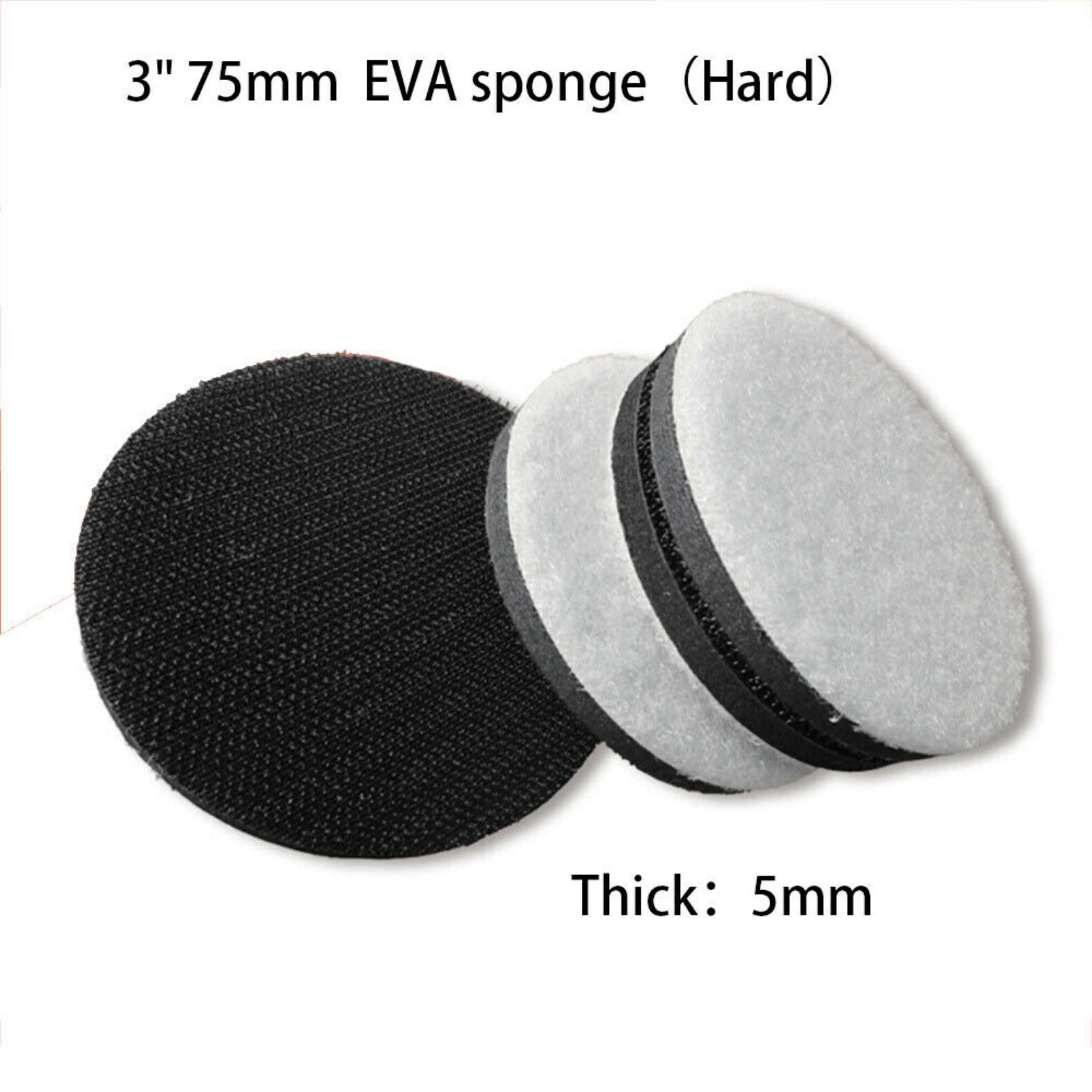 3 in Hook & Loop Sponge Foam Interface Buffer Backing Pad 75mm Sanding Polishing