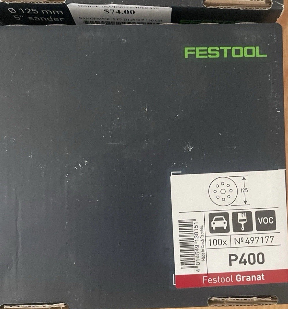 Festool D125 Granat Abrasive 80 100 150 240 320 400 Sanding Discs