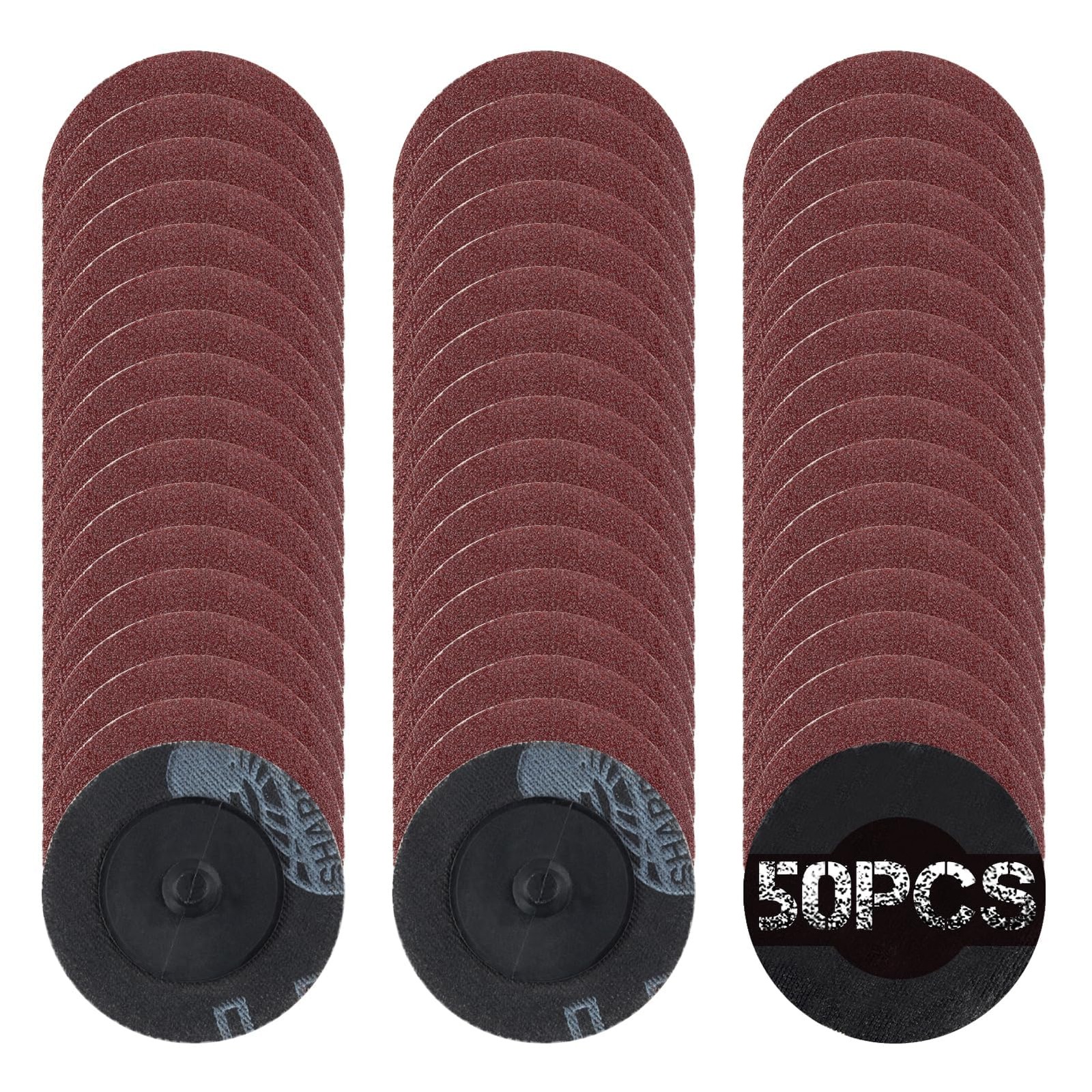 SPEEDWOX 50Pcs 2″ 120 Grit Quick Change Discs 50 x 50 mm / 2 x 2 inches