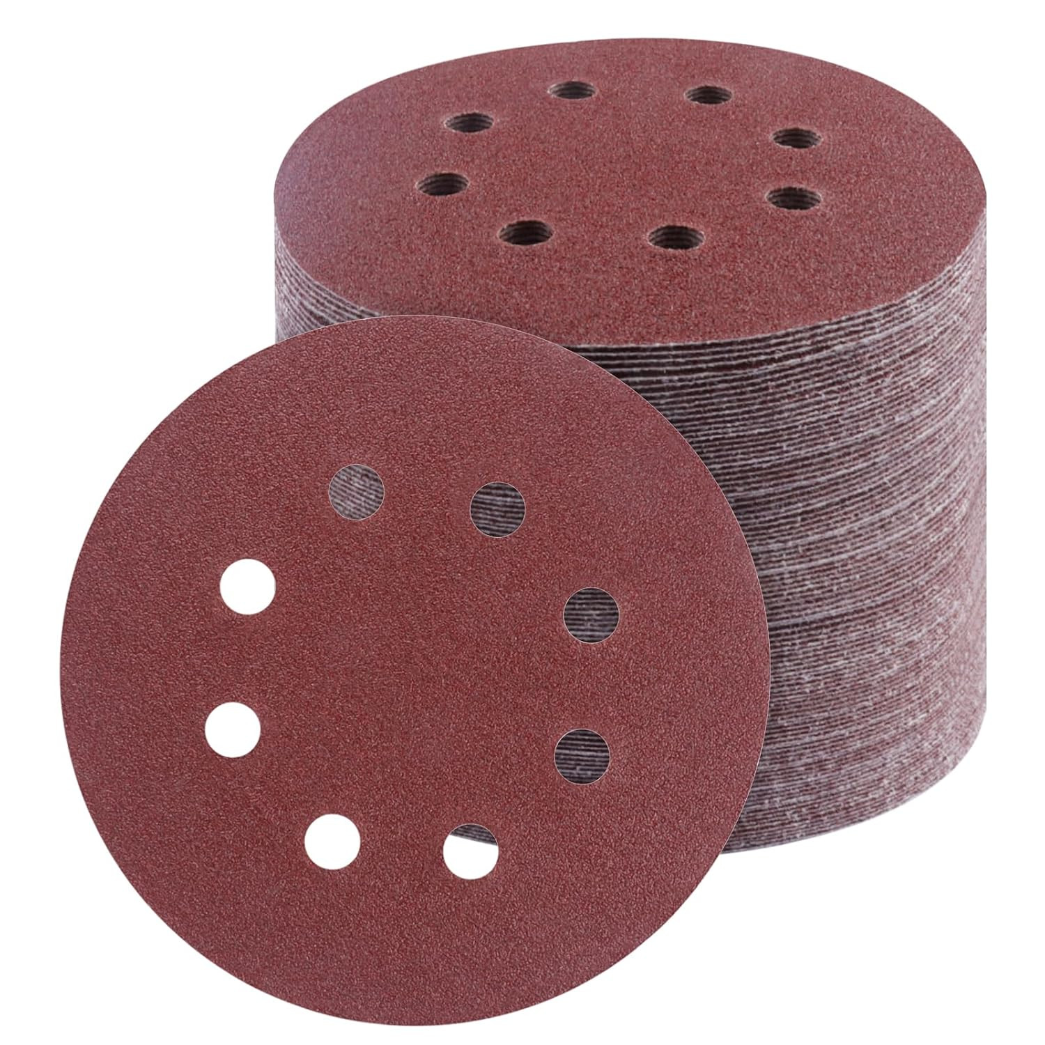 110 PCS 5 Inch Sanding Discs,Round Hook and Loop Sandpaper for Random Orbital Sa