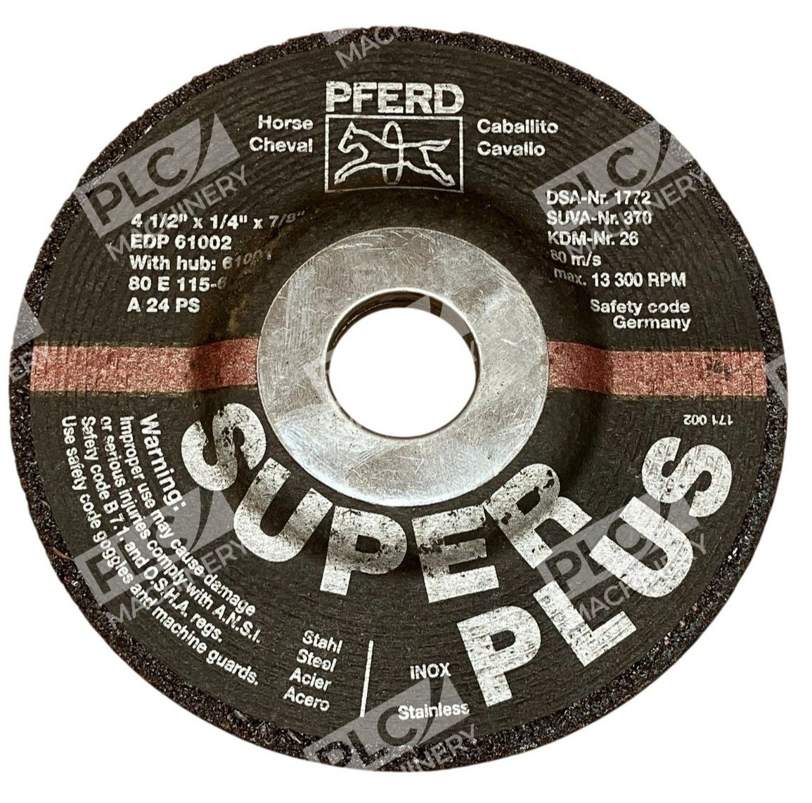 PFERD 4-1/2″x1/4″x7/8″ 1772 370 26 Horse Cheval Steel INOX Super Plus EDP 61002