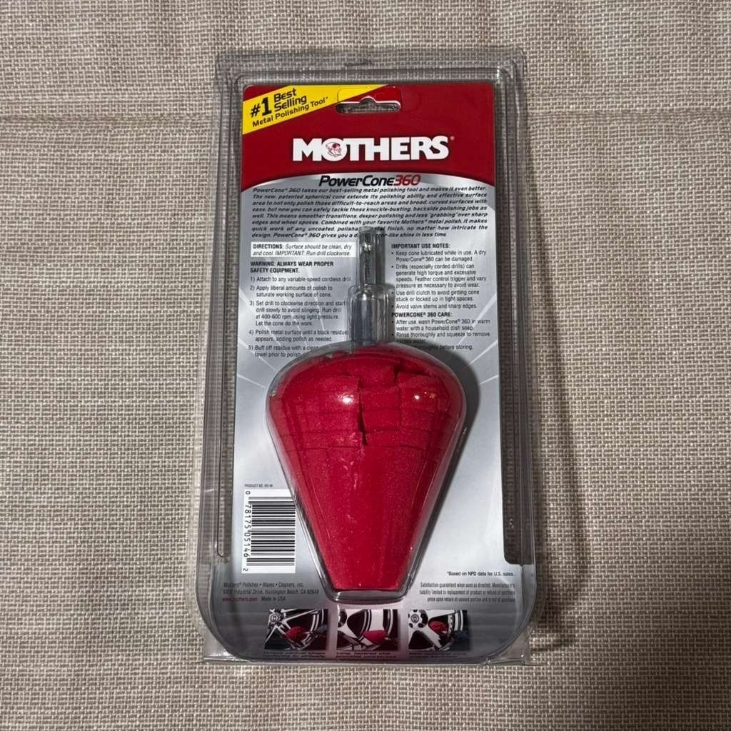 Mothers PowerCone 360 Polishing Tool Precision Metal Polisher Red New