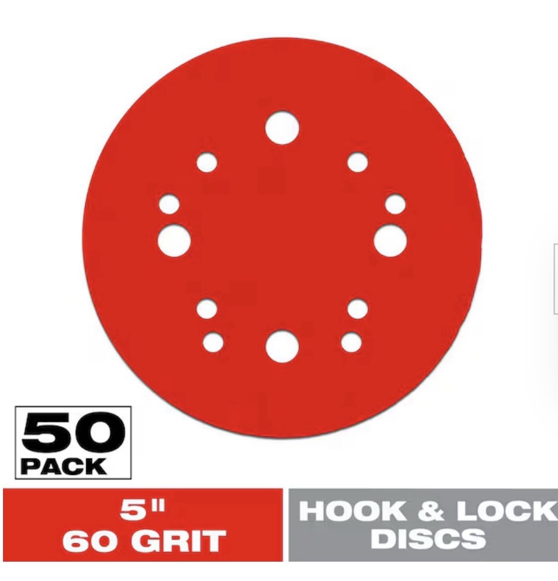 Diablo 5 in. 60 Grit Hook & Lock Sanding Discs 50-Pack Universal