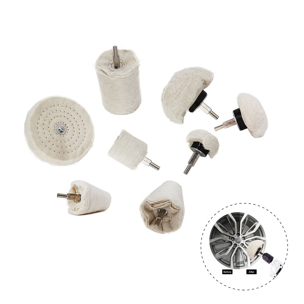 White Cotton Buffing Polishing Wheel for Drill ,Flannelette Polishing Mop Wheel